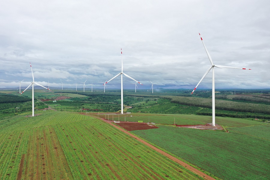 Wind turbine field of HBRE Chu Prong wind power plant